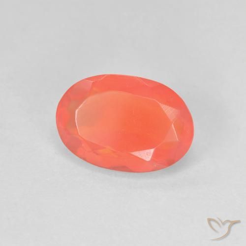 Opale di fuoco Arancione brillante naturale da 1.03 ct, Ovale, Trasparente