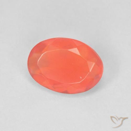 Opale di fuoco Arancione brillante naturale da 1.02 ct, Ovale, Trasparente