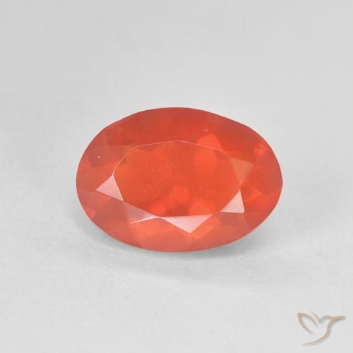 1.29ct Naturale Arancio Medio Opale di fuoco, Ovale, Trasparente