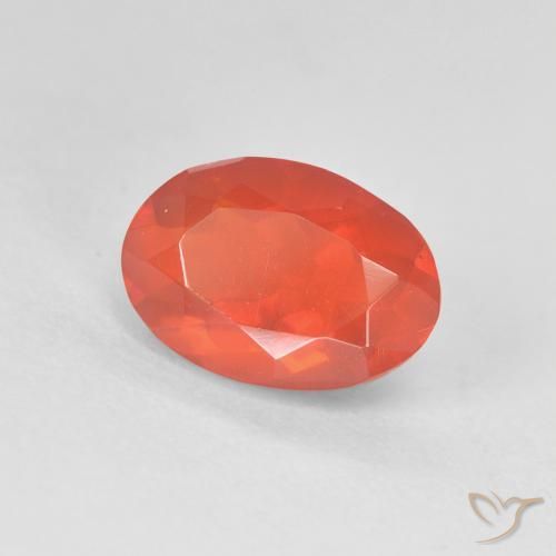Opale di fuoco Arancio Medio naturale da 1.29 ct, Ovale, Trasparente