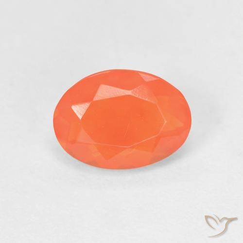0.66ct Naturale Arancione brillante Opale di fuoco, Ovale, Trasparente
