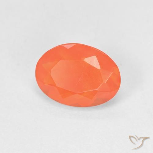Opale di fuoco Arancione brillante naturale da 0.66 ct, Ovale, Trasparente