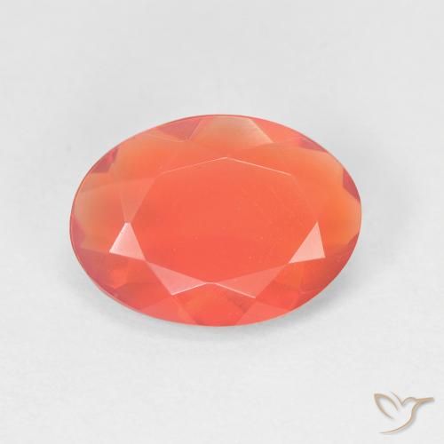 Opale di fuoco naturale arancione da 1,73 ct, taglio ovale, trasparente