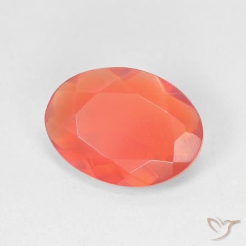 Opale di fuoco naturale arancione da 1,73 ct, taglio ovale, trasparente