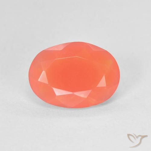 1.17ct Naturale Arancione brillante Opale di fuoco, Ovale, Trasparente