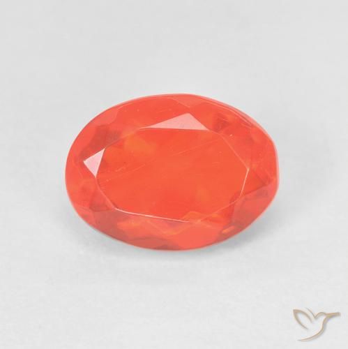 1.34ct Naturale Arancio Intenso Opale di fuoco, Ovale, Trasparente