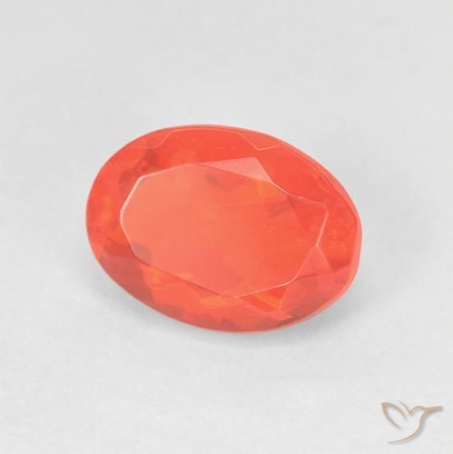 Opale di fuoco Arancio Intenso naturale da 1.34 ct, Ovale, Trasparente