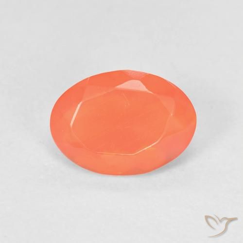 0.55ct Naturale Arancione brillante Opale di fuoco, Ovale, Trasparente