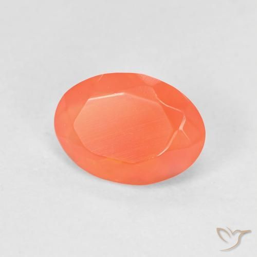 Opale di fuoco Arancione brillante naturale da 0.55 ct, Ovale, Trasparente