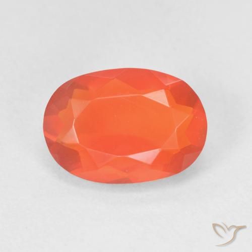 1.47ct Naturale Arancia Fuoco Opale di fuoco, Ovale, Trasparente