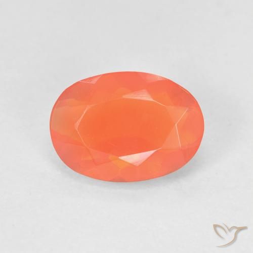 0.82ct Naturale Arancione brillante Opale di fuoco, Ovale, Trasparente