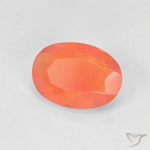 Opale di fuoco Arancione brillante naturale da 0.82 ct, Ovale, Trasparente