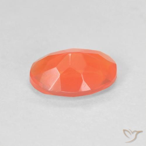 Opale di fuoco Arancione brillante naturale da 0.82 ct, Ovale, Trasparente