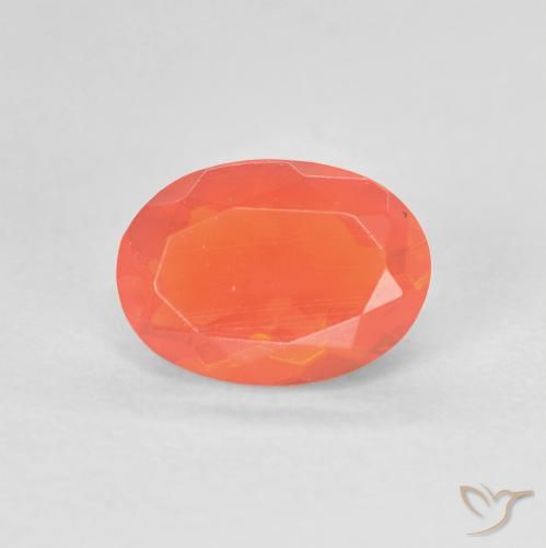 0.88ct Naturale Arancio Intenso Opale di fuoco, Ovale, Trasparente