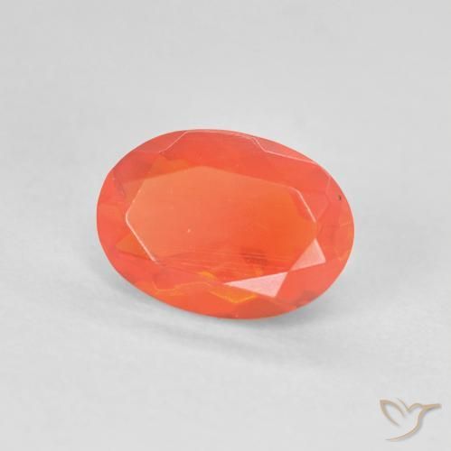 Opale di fuoco Arancio Intenso naturale da 0.88 ct, Ovale, Trasparente