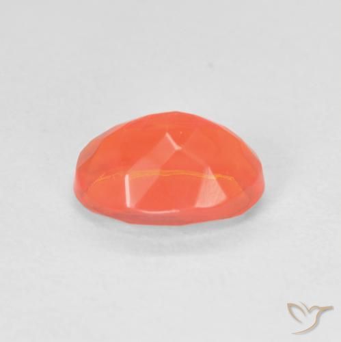 Opale di fuoco Arancio Intenso naturale da 0.88 ct, Ovale, Trasparente