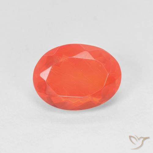 1.43ct Naturale Arancia Fuoco Opale di fuoco, Ovale, Trasparente
