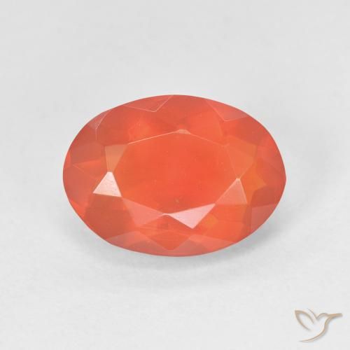 1.61ct Naturale Arancio Medio Opale di fuoco, Ovale, Trasparente