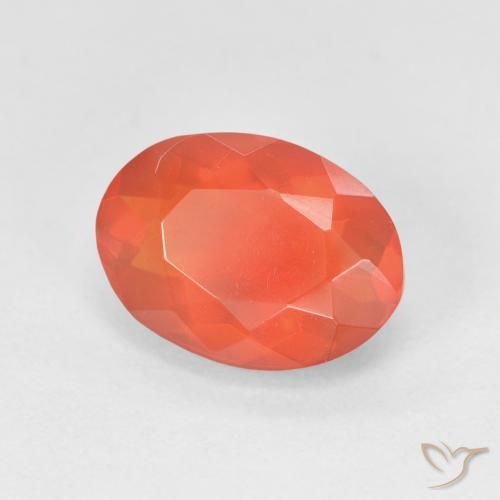 Opale di fuoco Arancio Medio naturale da 1.61 ct, Ovale, Trasparente