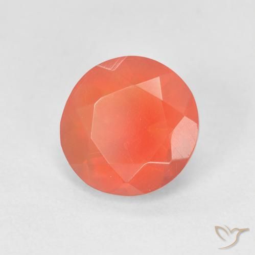 Opale di fuoco Arancia Fuoco naturale da 1.13 ct, Taglio rotondo, Trasparente