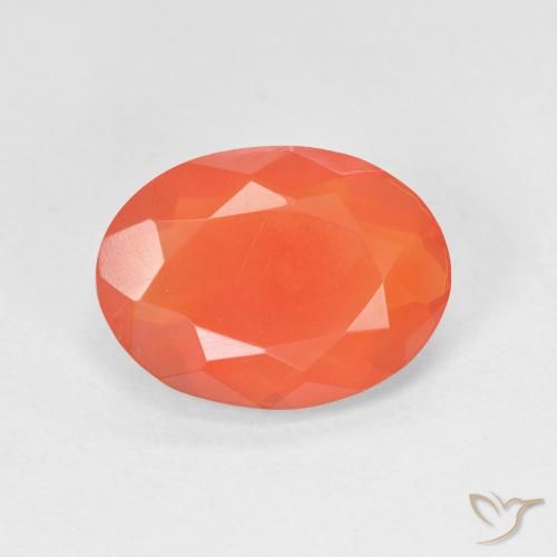 2.10ct Naturale Arancio Intenso Opale di fuoco, Ovale, Trasparente