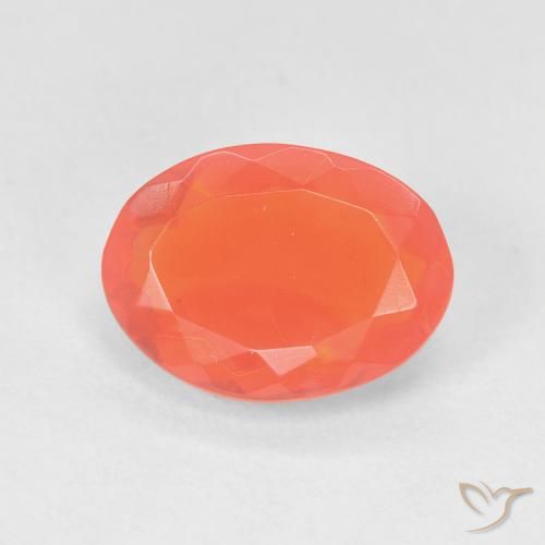 1.18ct Naturale Arancio Medio Opale di fuoco, Ovale, Trasparente