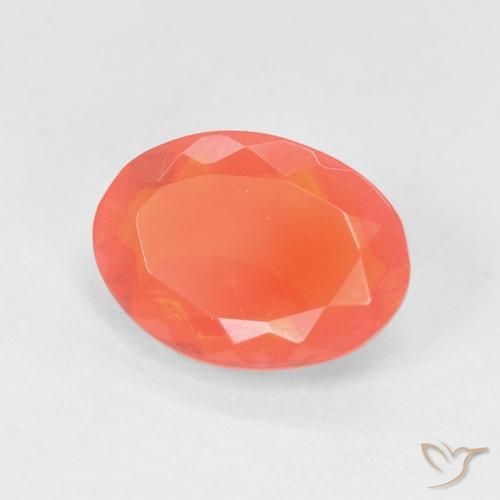 Opale di fuoco Arancio Medio naturale da 1.18 ct, Ovale, Trasparente