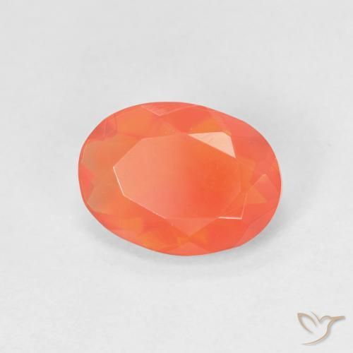 Opale di fuoco Arancione brillante naturale da 1.00 ct, Ovale, Trasparente