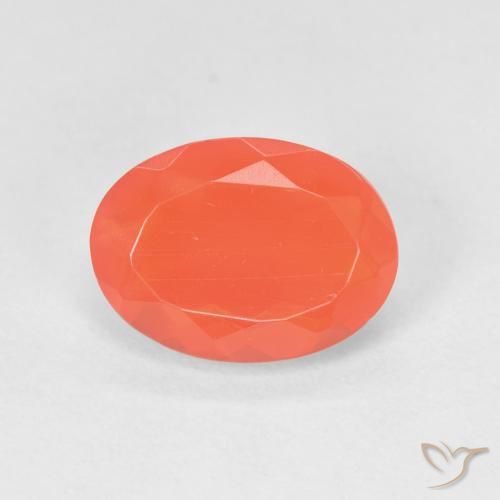 1.28ct Naturale Arancia Fuoco Opale di fuoco, Ovale, Trasparente