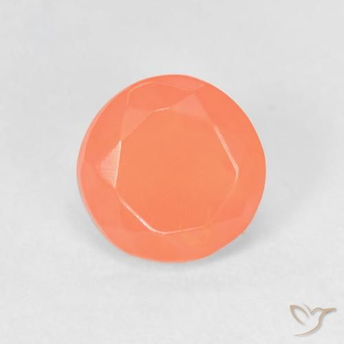 0.64ct Naturale Arancione brillante Opale di fuoco, Rotondo, Trasparente
