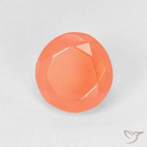 Opale di fuoco Arancione brillante naturale da 0.64 ct, Rotondo, Trasparente