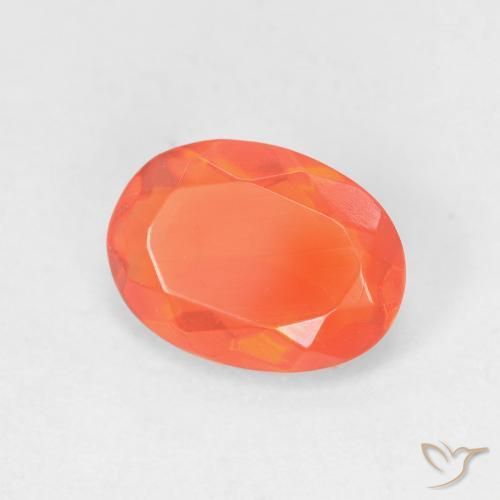 Opale di fuoco Arancione brillante naturale da 0.79 ct, Ovale, Trasparente