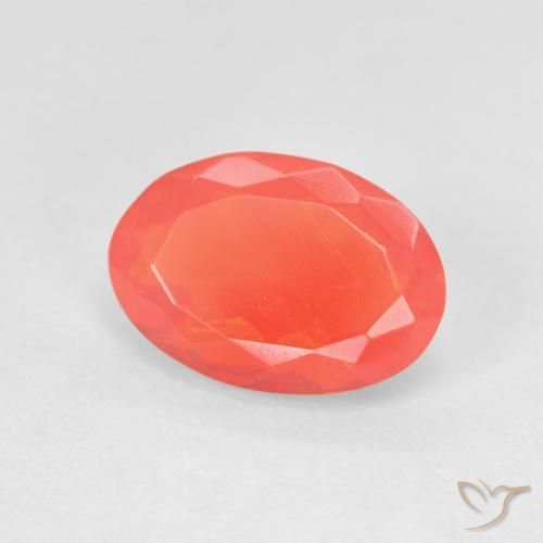 1.27ct Naturale Arancio Intenso Opale di fuoco, Ovale, Trasparente