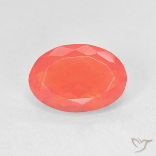 Opale di fuoco Arancio Intenso naturale da 1.27 ct, Ovale, Trasparente
