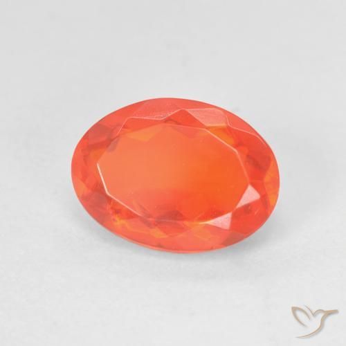 Opale di fuoco Arancione brillante naturale da 1.48 ct, Taglio ovale, Trasparente