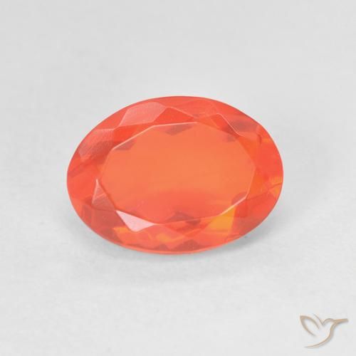 Opale di fuoco Arancione brillante naturale da 1.48 ct, Taglio ovale, Trasparente