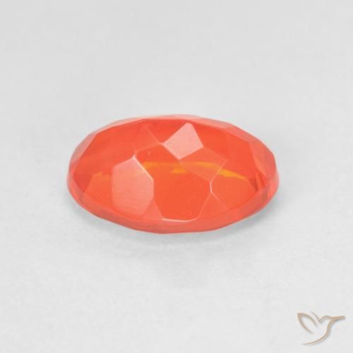 Opale di fuoco Arancione brillante naturale da 1.48 ct, Taglio ovale, Trasparente