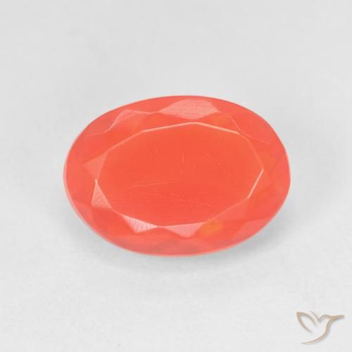 2.29ct Naturale Arancione brillante Opale di fuoco, Ovale, Trasparente