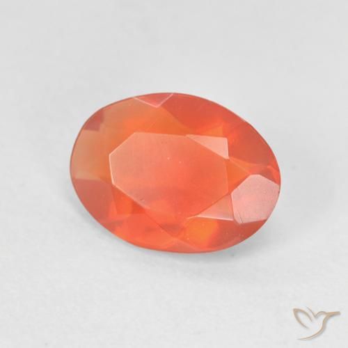 Opale di fuoco Arancione brillante naturale da 0.87 ct, Ovale, Trasparente