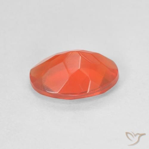 Opale di fuoco Arancione brillante naturale da 0.87 ct, Ovale, Trasparente