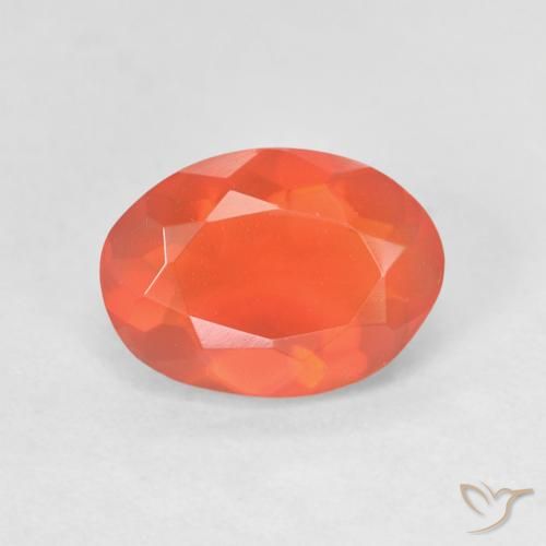 1.09ct Naturale Arancione brillante Opale di fuoco, Ovale, Trasparente