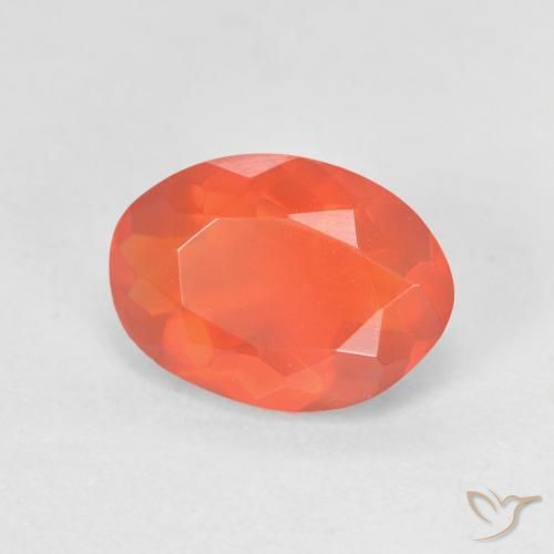Opale di fuoco Arancione brillante naturale da 1.09 ct, Ovale, Trasparente