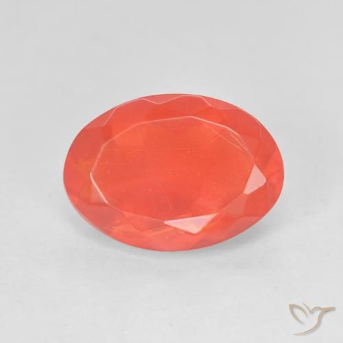 2.71ct Naturale Rosso Arancio Intenso Opale di fuoco, Ovale, Trasparente