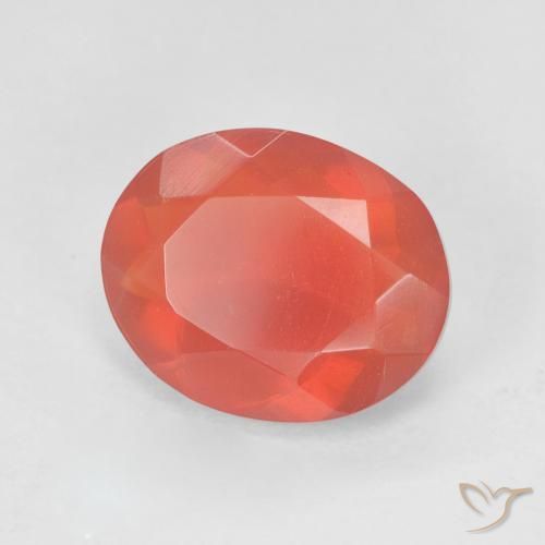 Opale di fuoco Rosso medio naturale da 2.41 ct, Ovale, Trasparente