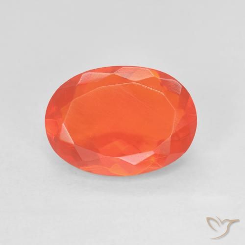 Opale di fuoco Rosso cremisi brillante-arancione naturale da 2.04 ct, Taglio ovale, Trasparente