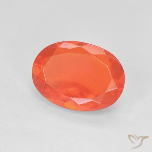 Opale di fuoco Rosso cremisi brillante-arancione naturale da 2.04 ct, Taglio ovale, Trasparente