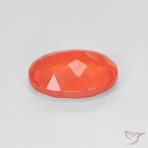 Opale di fuoco Rosso cremisi brillante-arancione naturale da 2.04 ct, Taglio ovale, Trasparente