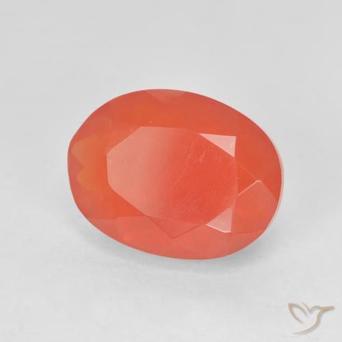 Opale di fuoco Rosso cremisi brillante-arancione naturale da 3.10 ct, Ovale, Trasparente