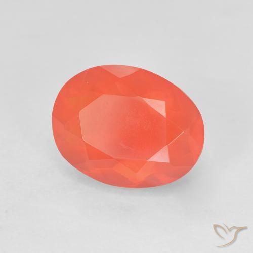 Opale di fuoco Rosso medio naturale da 2.35 ct, Ovale, Trasparente