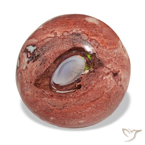 Opale di fuoco naturale multicolore da 9,08 ct, taglio rotondo, opaco